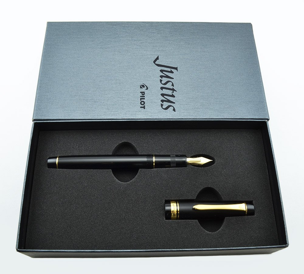 Pilot Justus 95 Fountain Pen - Black, Adjustable 14k Fine Nib